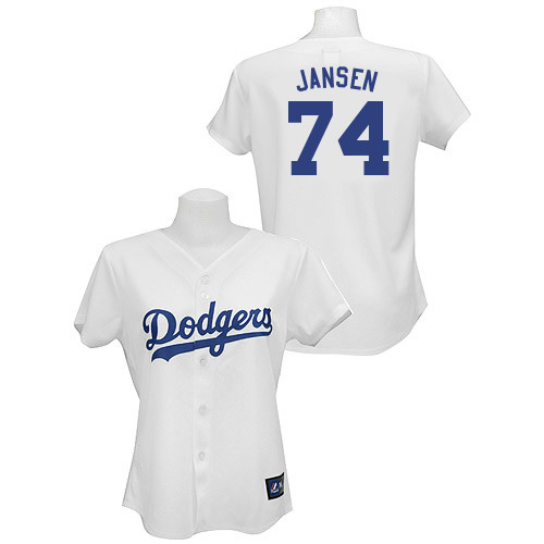 Kenley Jansen #74 mlb Jersey-L A Dodgers Women's Authentic Home White Baseball Jersey